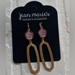 SALE!!! Dangle Earrings Pink & Gold Tone New With Tags By Jean Marie